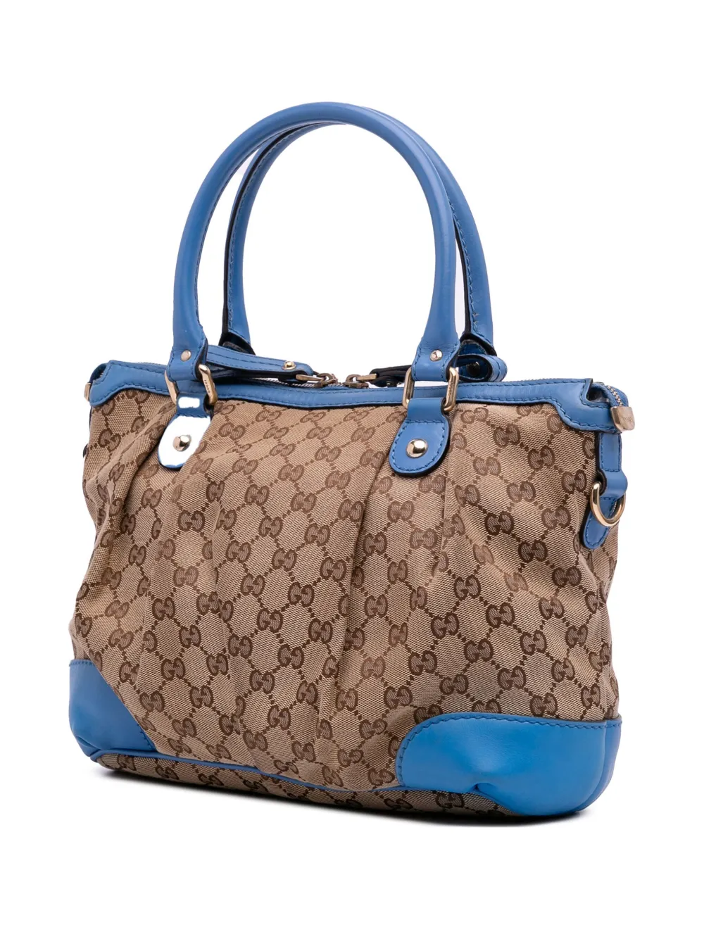 Pre-owned Gucci 2016-2025 Gg Canvas Sukey Satchel In Brown