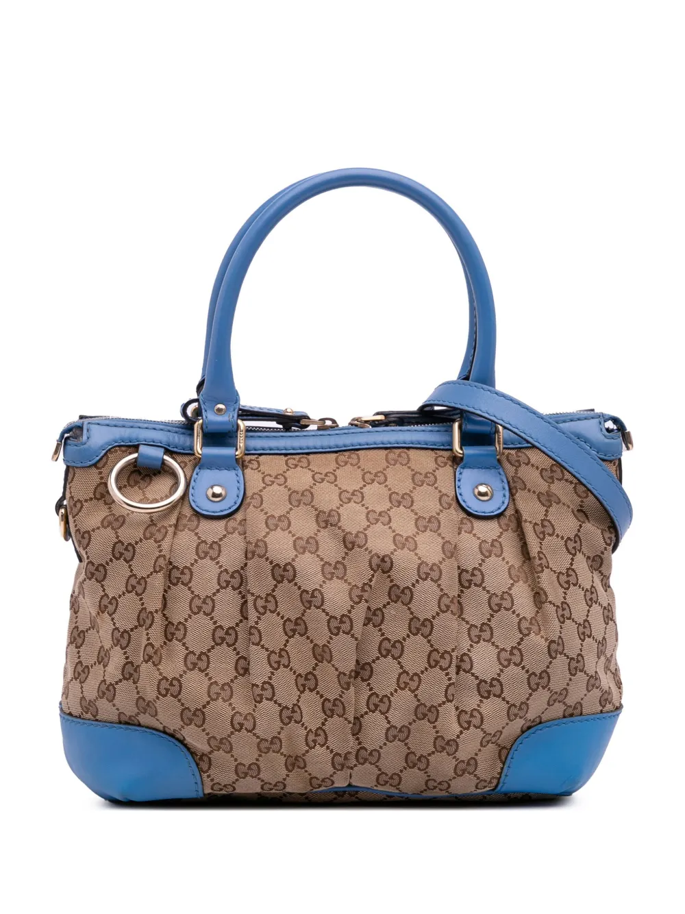 Pre-owned Gucci 2016-2025 Gg Canvas Sukey Satchel In Brown