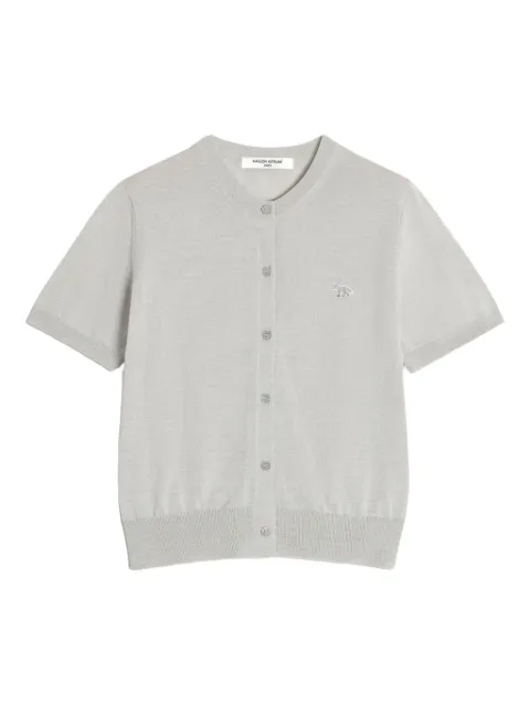 Maison Kitsuné Baby Fox-embroidered short-sleeve cardigan
