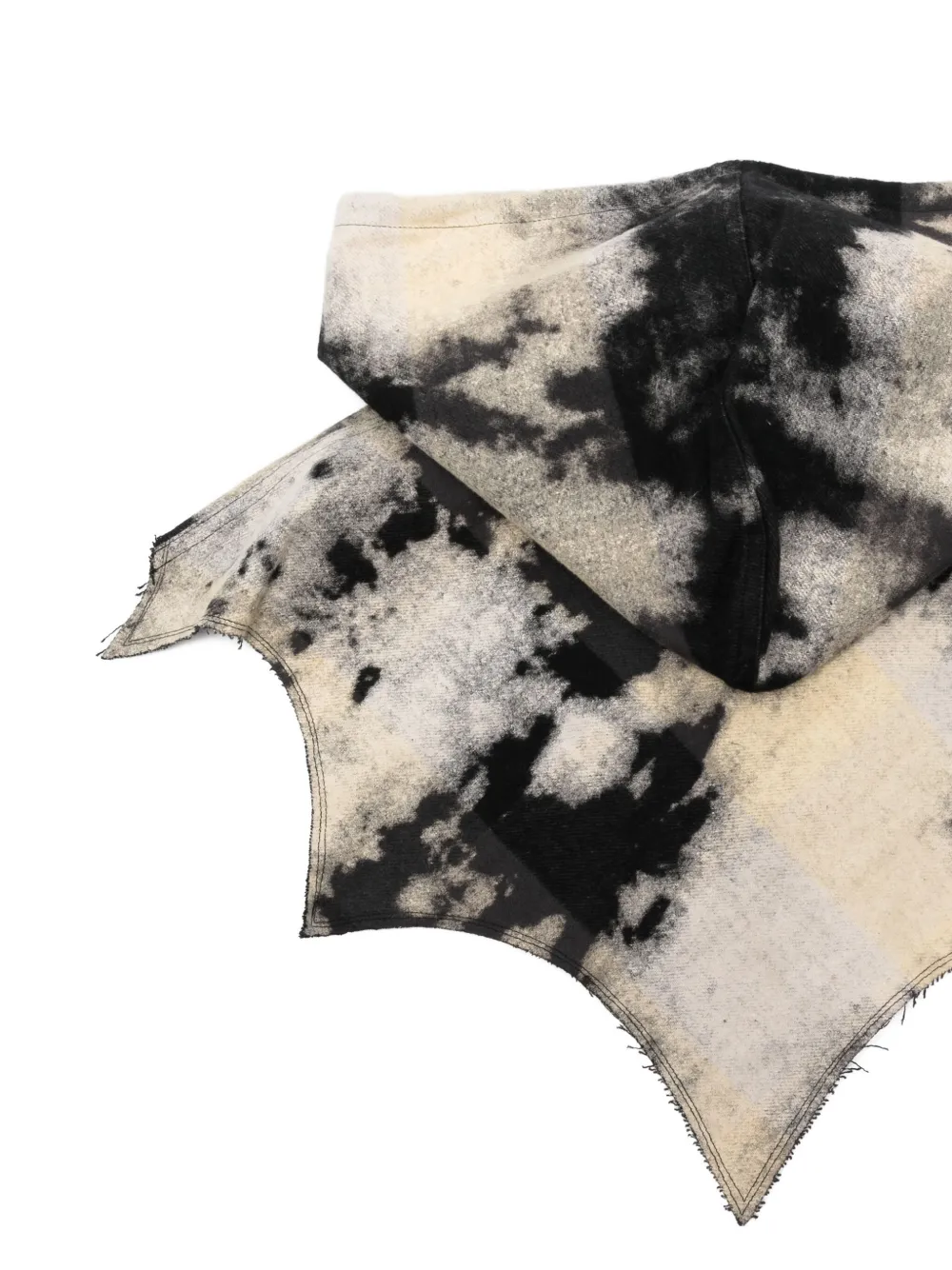 Masu Distressed Hooded Collar In Black