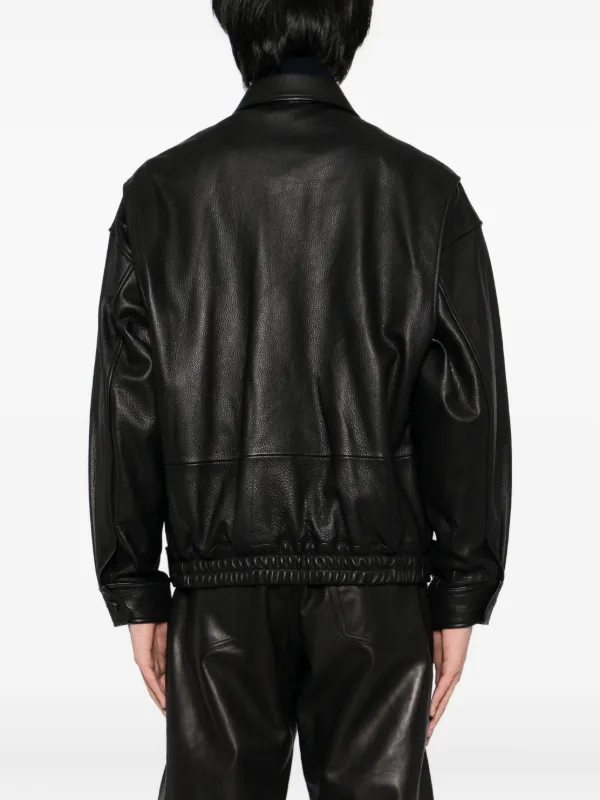 Yoke Leather Flight Jacket | Black | FARFETCH ID