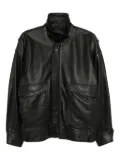 Yoke leather flight jacket - Black