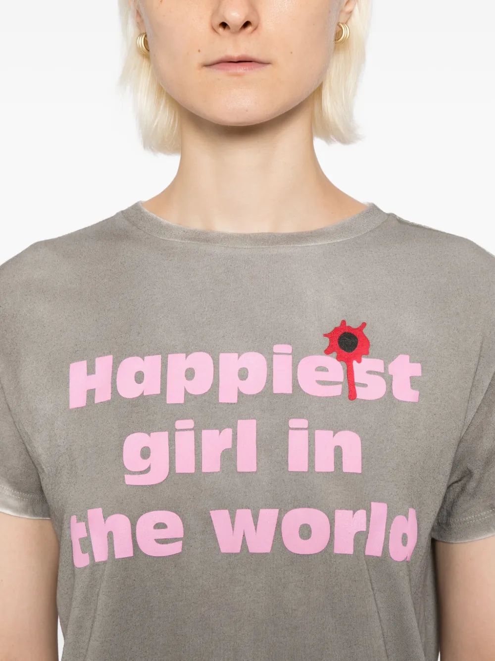 Ashley Williams Happy T-shirt Grijs