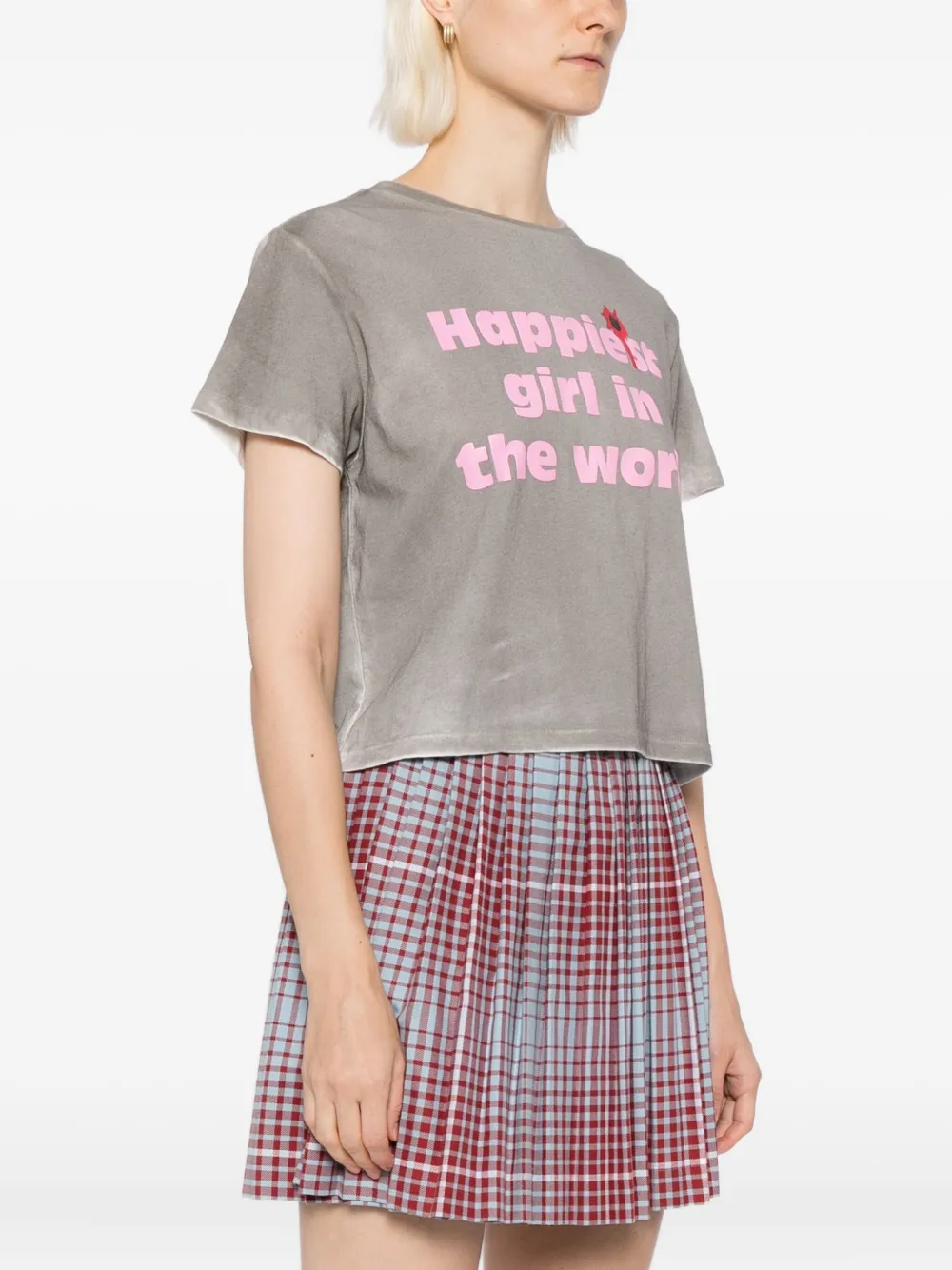 Ashley Williams Happy T-shirt Grijs