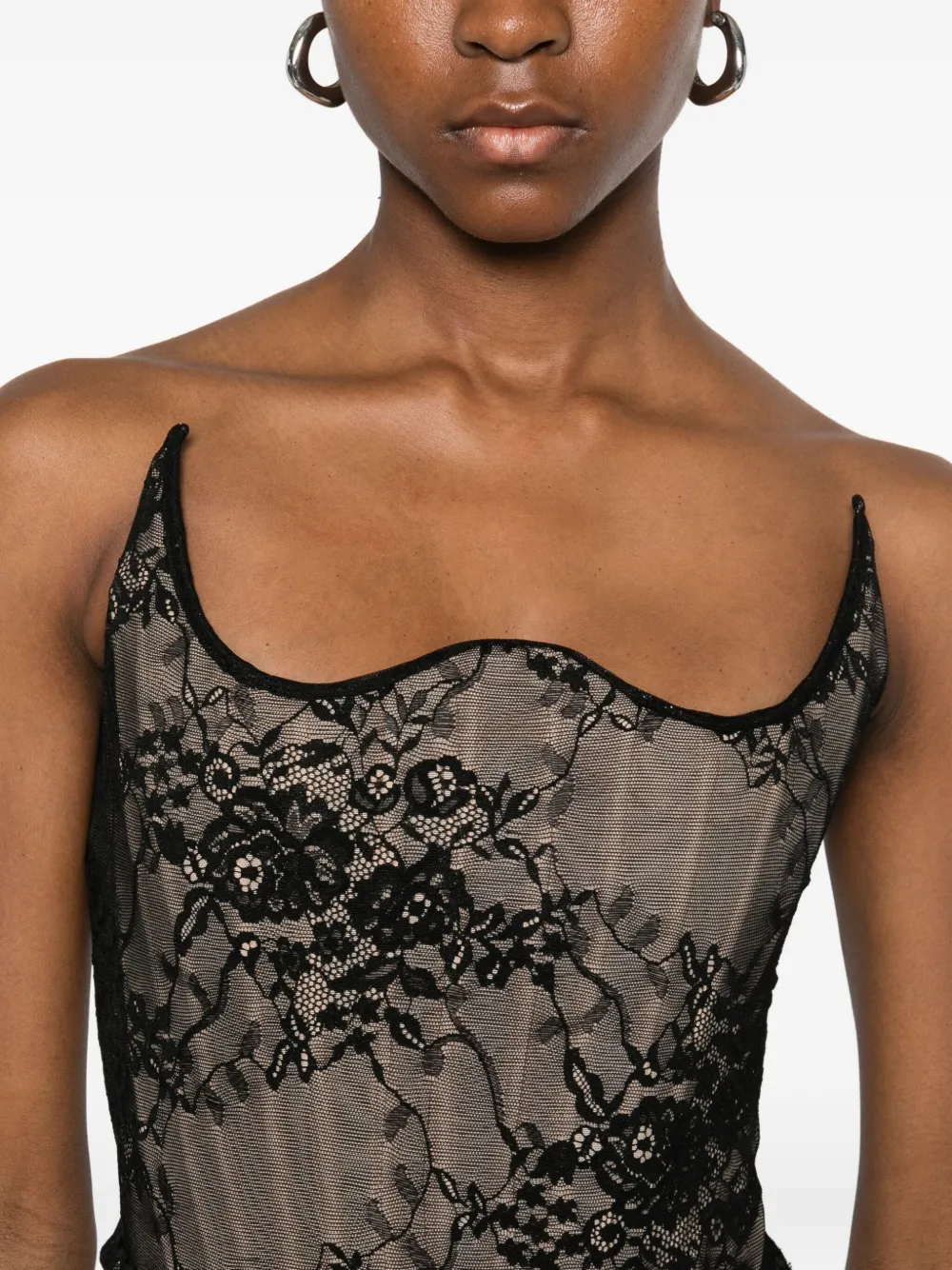 Giuseppe Di Morabito Asymmetrische jurk met kant Zwart