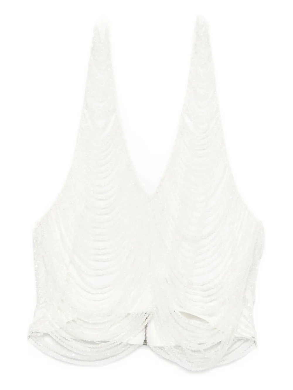 Giuseppe Di Morabito Halterneck Fringed Top In White