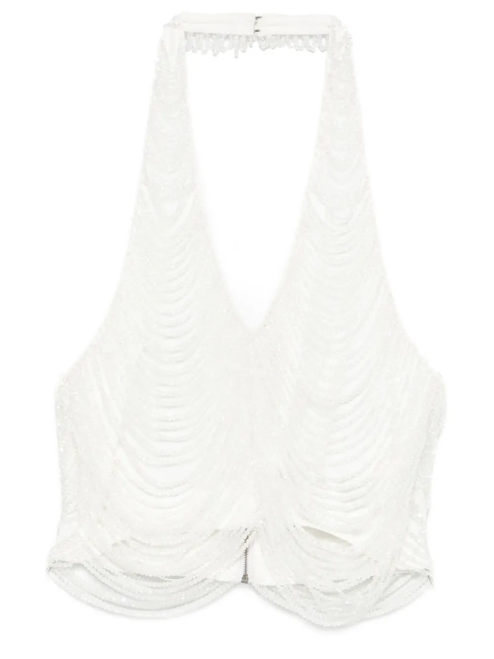 Giuseppe Di Morabito top con cuello halter y flecos | blanco | Image 1