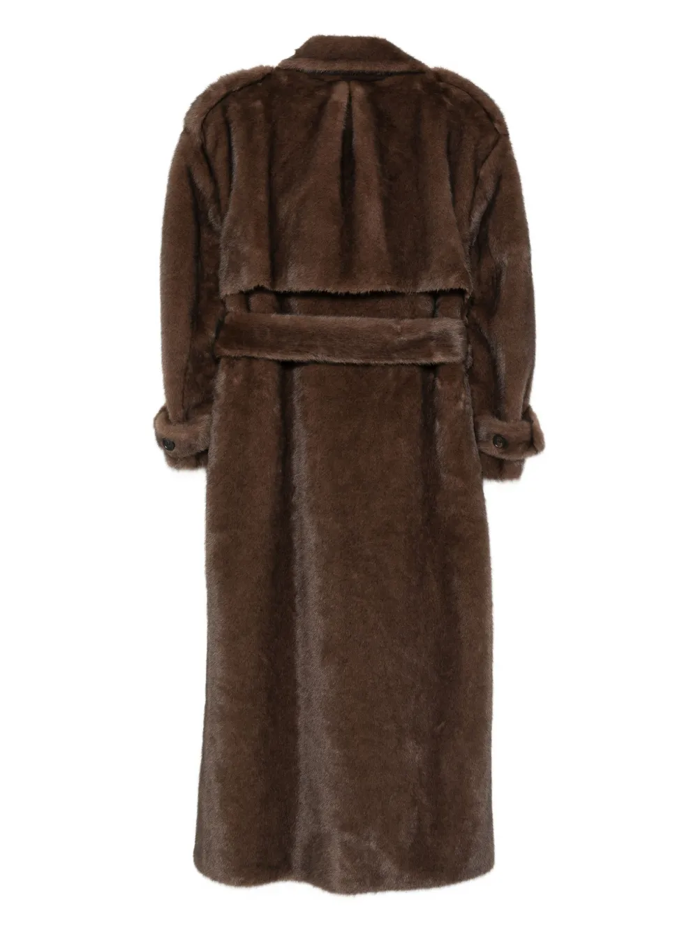 Giuseppe Di Morabito Belted Double-breasted Coat In Brown