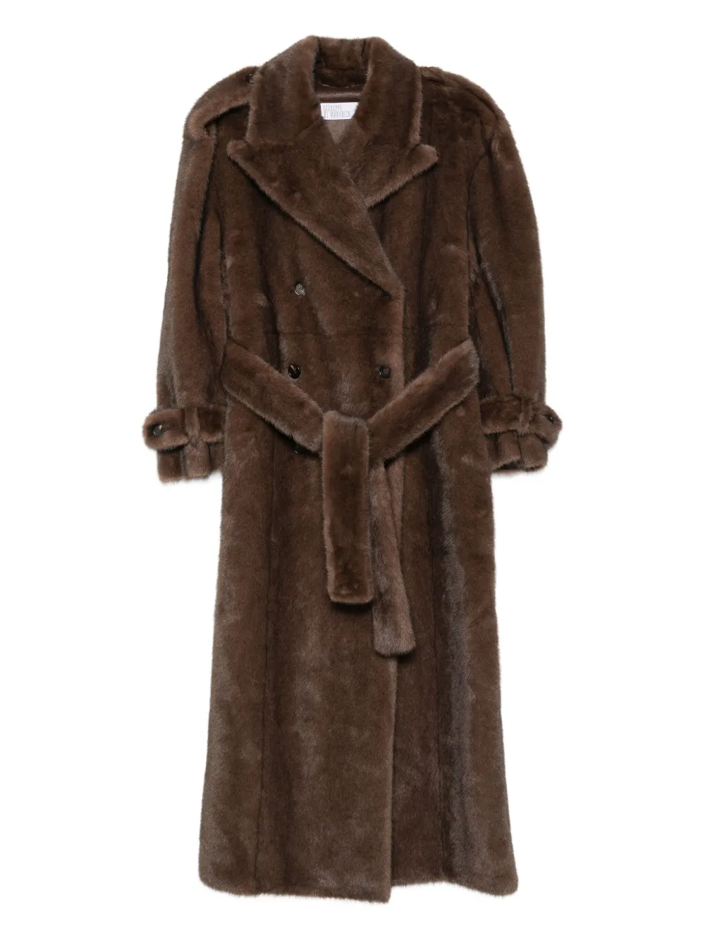 Giuseppe Di Morabito Belted Double-breasted Coat In Brown