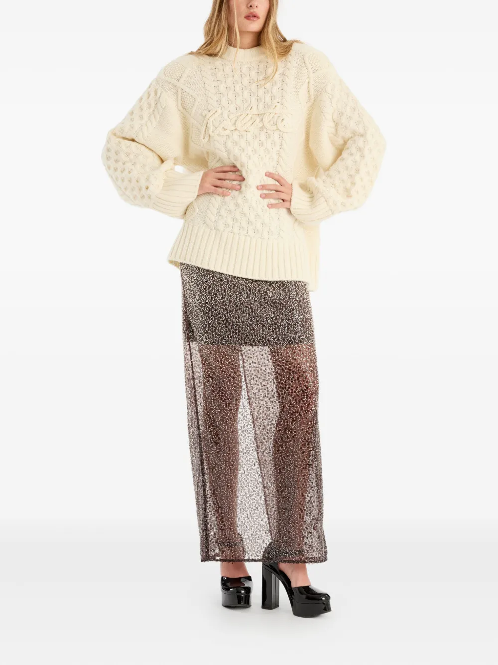 ROTATE BIRGER CHRISTENSEN cable-knit crew-neck sweater | Knitted Sweaters | Image 2