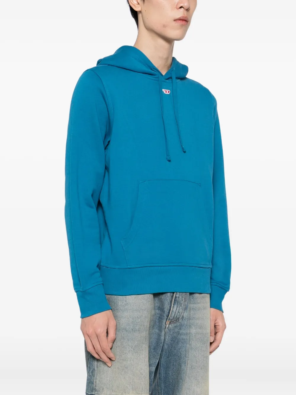 Diesel Logo-patch Hoodie In Blue