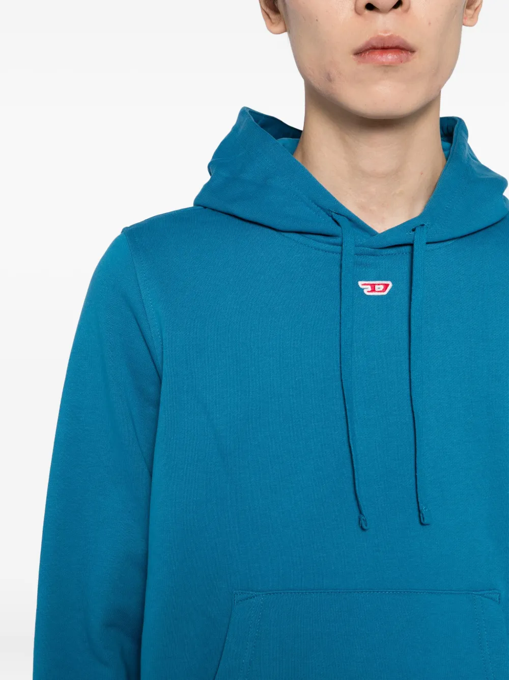 Diesel Logo-patch Hoodie In Blue