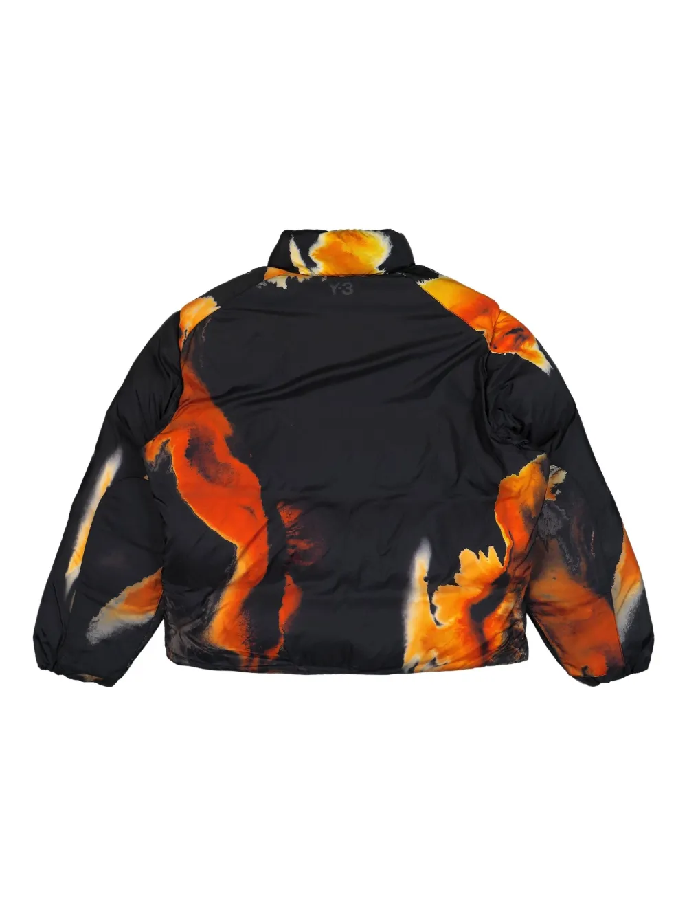 Y-3 abstract-print puffer jacket Zwart