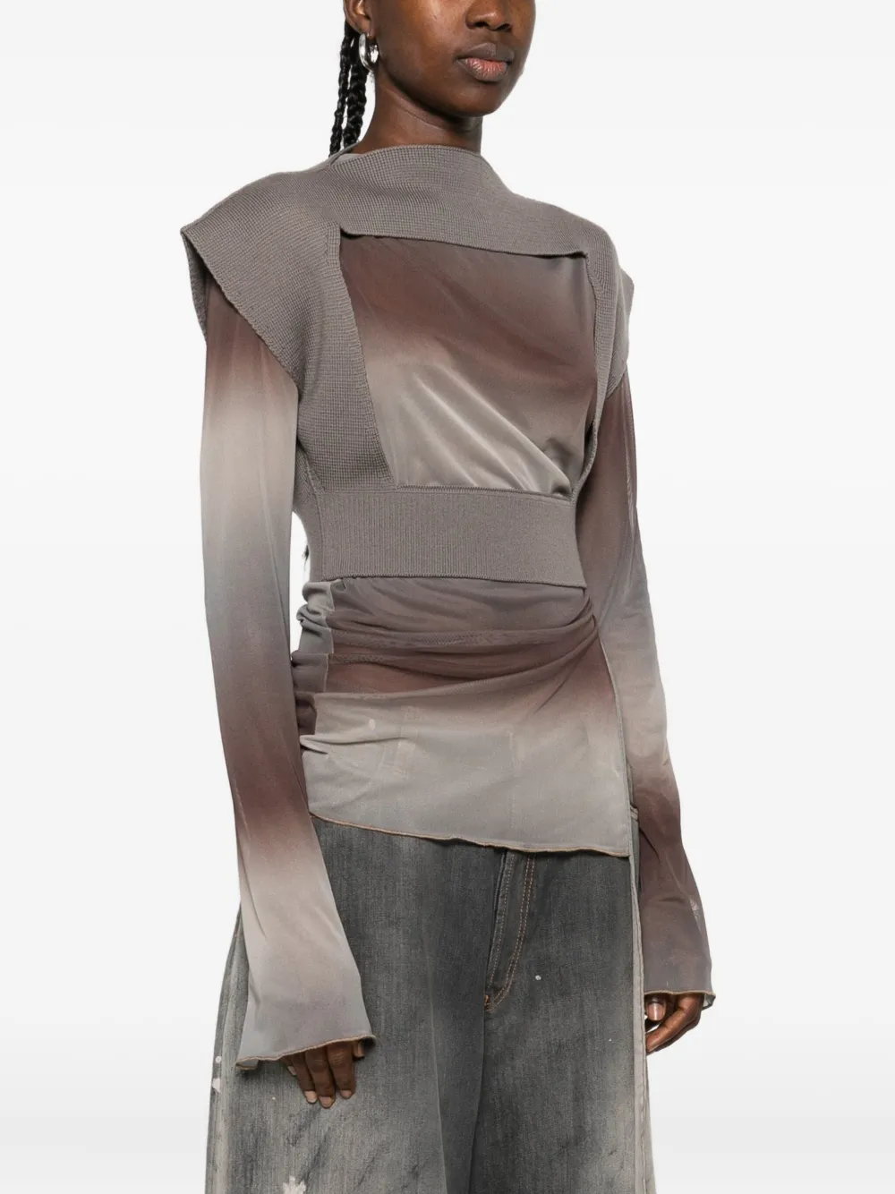 Rick Owens Tatlin wollen top met keyhole Grijs