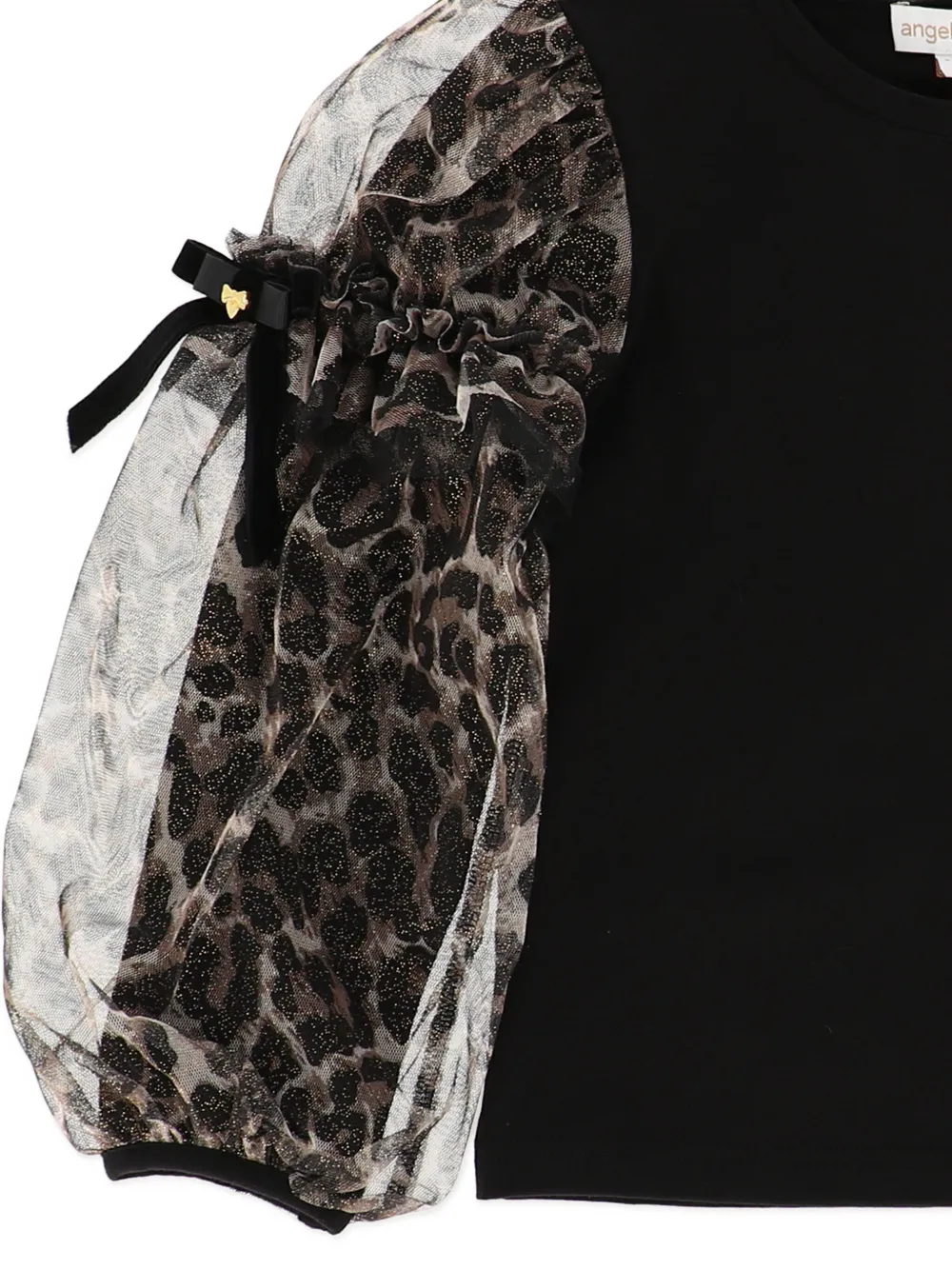 ANGEL'S FACE KIDS Top met pofmouwen en luipaardprint Zwart