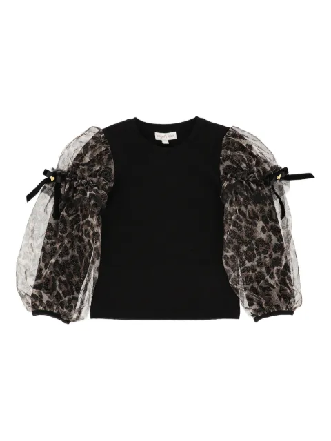 ANGEL'S FACE KIDS puff-sleeves leopard-print top