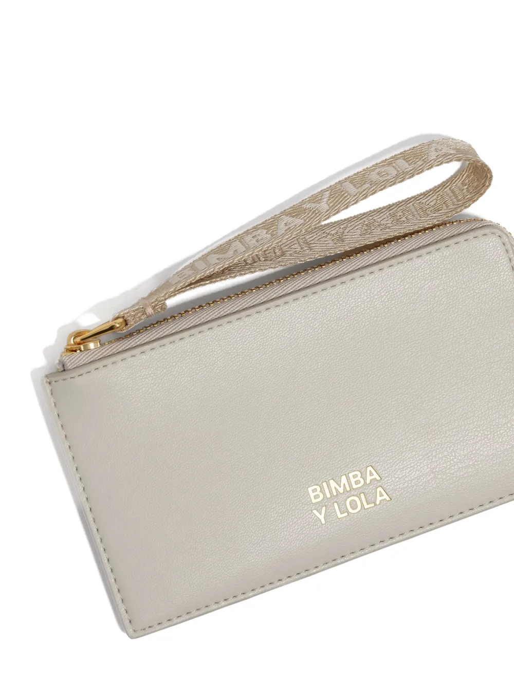 Bimba y Lola Leren portemonnee met logoprint Beige