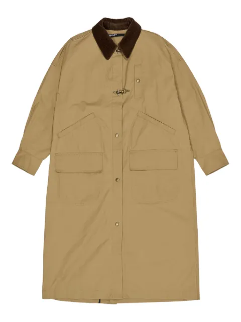 Bimba y Lola corduroy-collar toggle-fastening trench coat