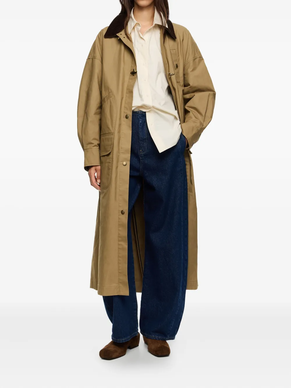 Bimba y Lola corduroy-collar toggle-fastening trench coat | Trench Coats & Raincoats | Image 2