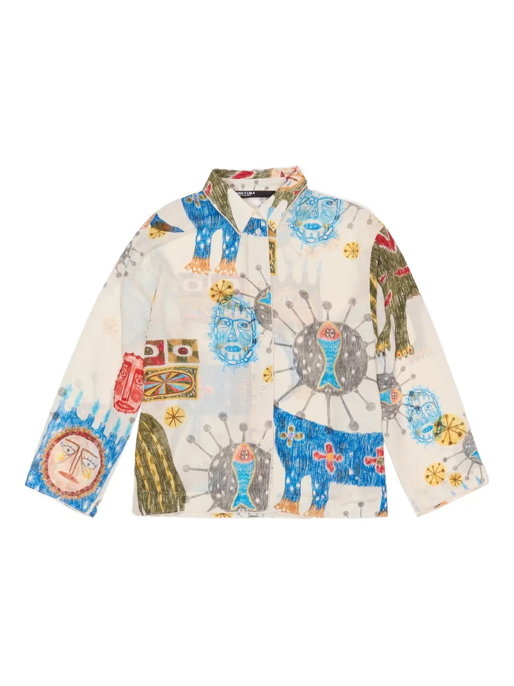 Bimba y Lola textured big mask straight shirt | Neutrals | Image 1