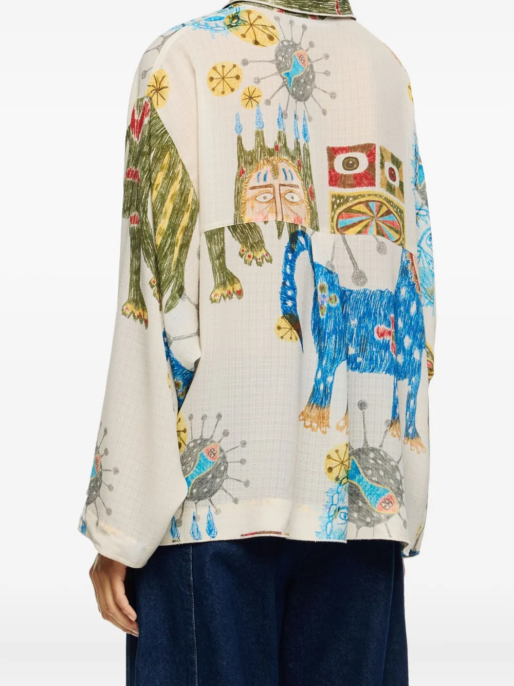 Bimba Y Lola Textured Big Mask Straight Shirt In Multi