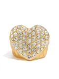 Bimba y Lola textured-heart glass-crystal ring - Yellow