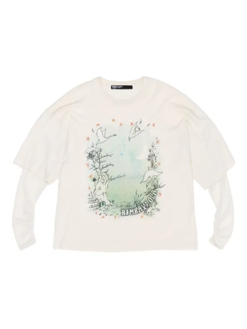 Bimba y Lola tulle sleeve printed T-shirt