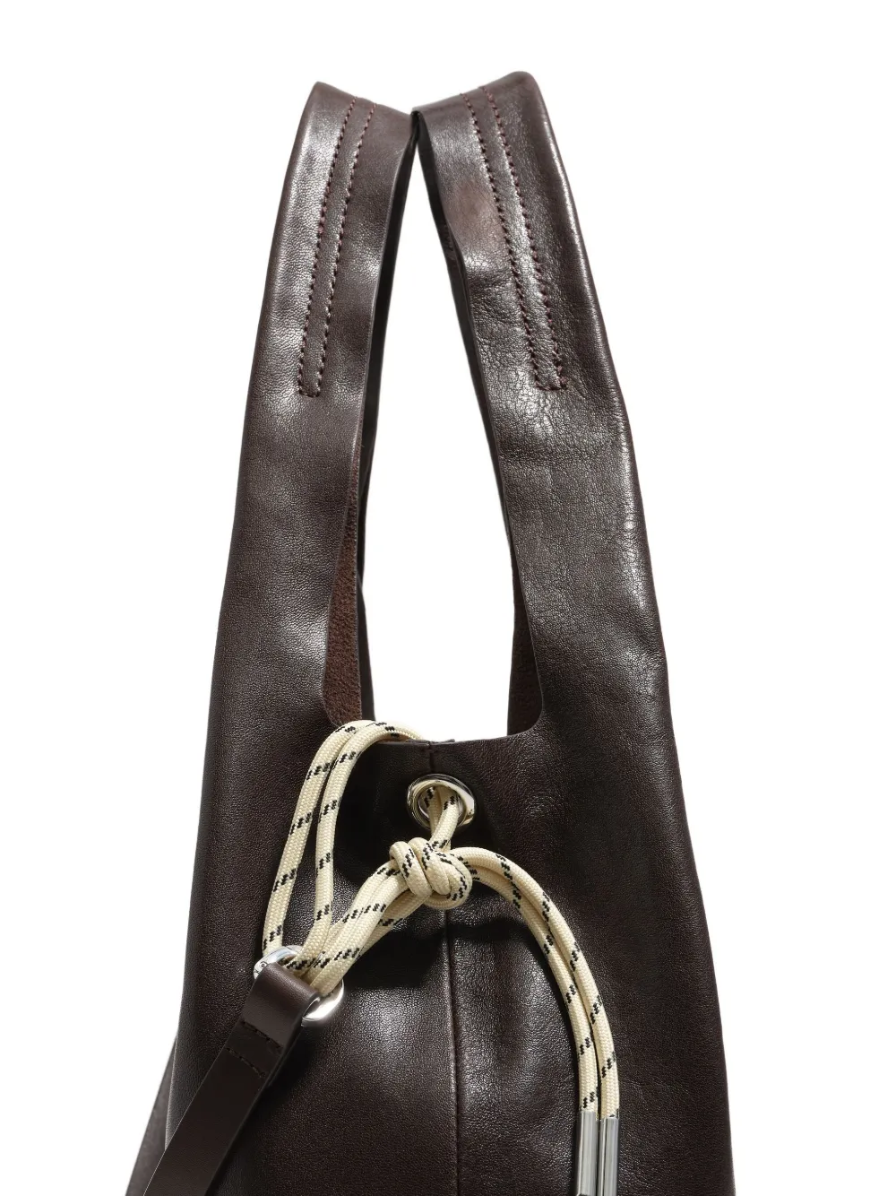 Bimba Y Lola Large Paper Bag Leather Shoulder Bag In Brown