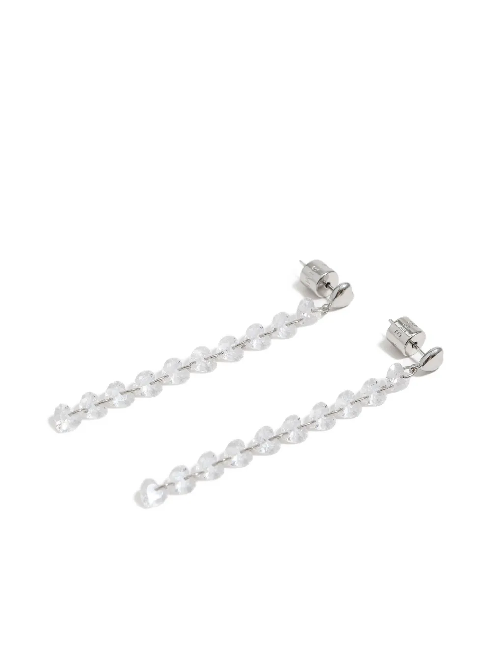 Bimba Y Lola Crystal-heart Earrings In Silver