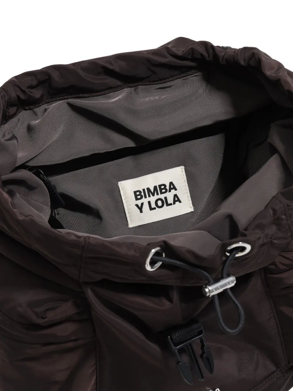 Bimba Y Lola Large Drawstring Buckle Backpack In Brown