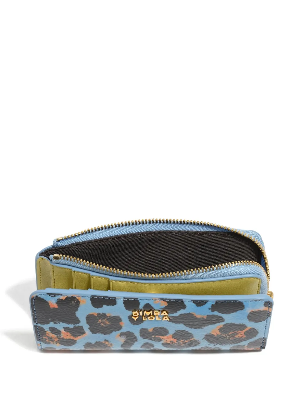 Bimba Y Lola Textured Leopard Print Purse In Blue