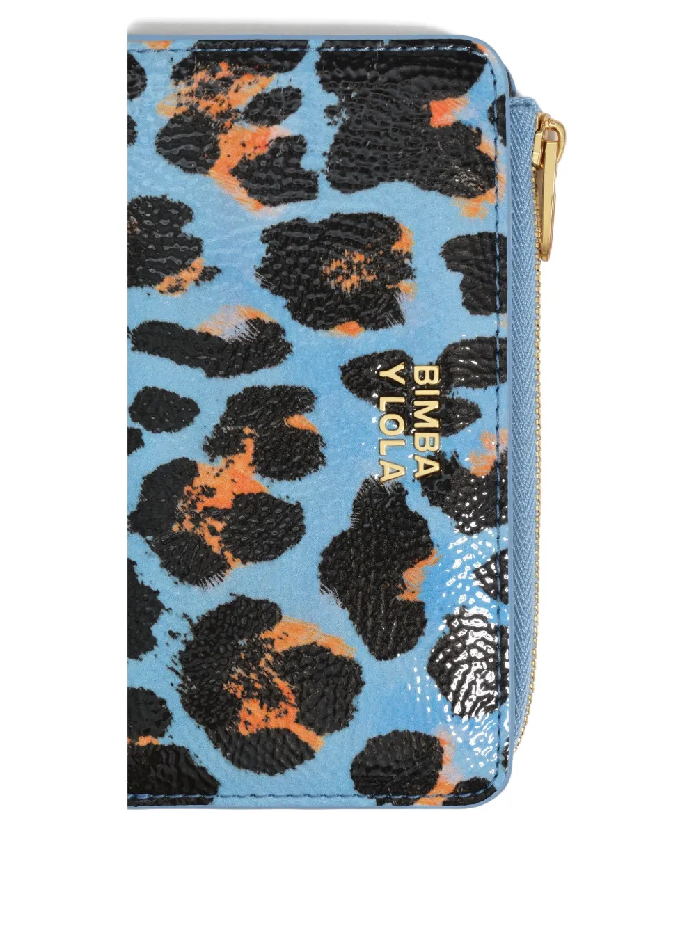 Bimba Y Lola Textured Leopard Print Purse In Blue
