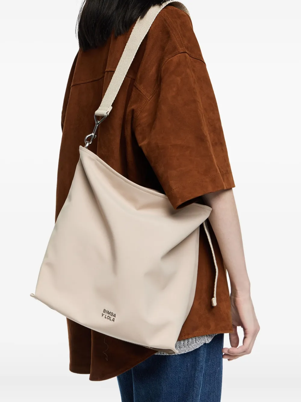 Bimba Y Lola Large Carlino Adjustable-strap Cross Body Bag In Neutral