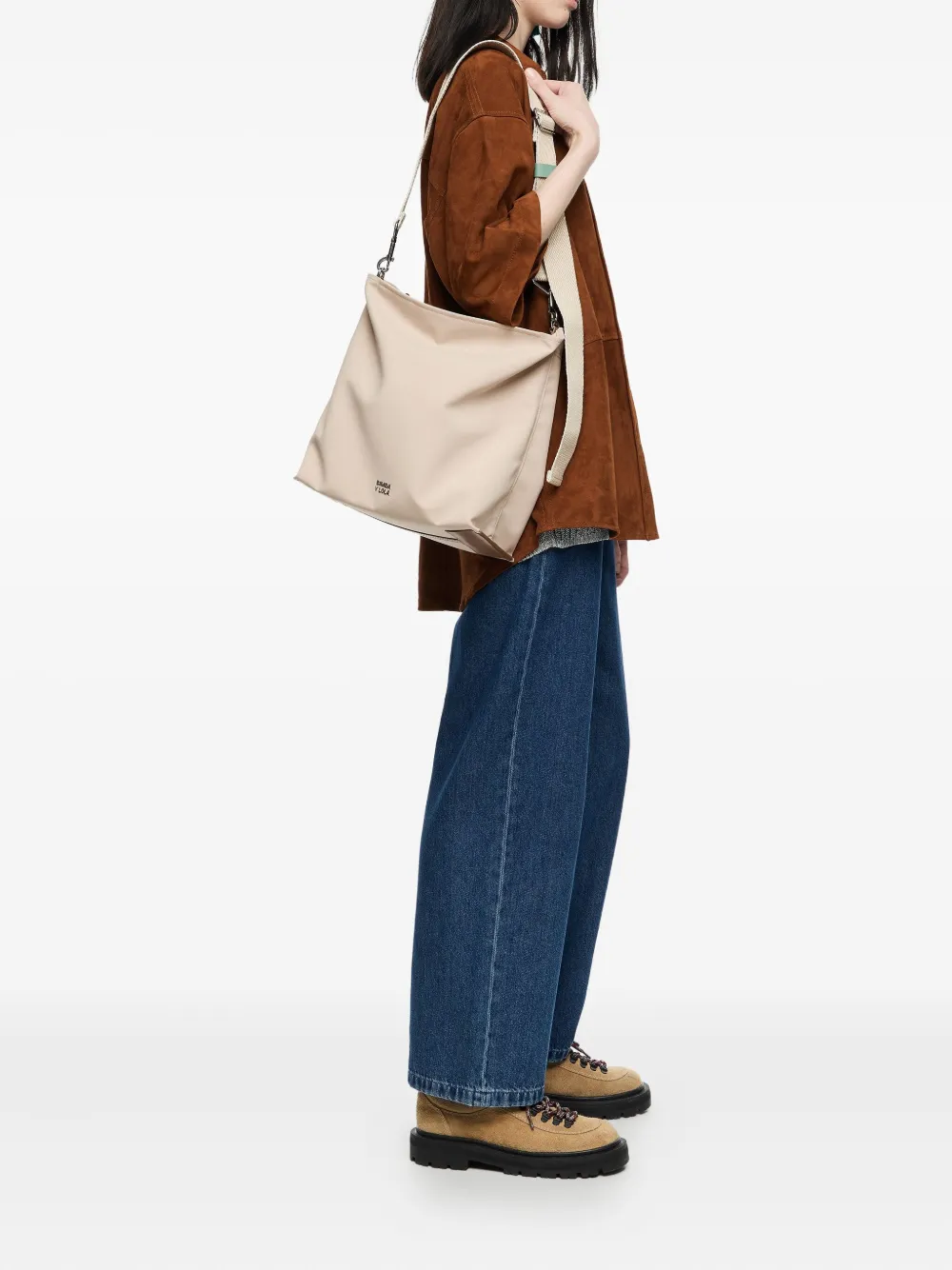 Bimba Y Lola Large Carlino Adjustable-strap Cross Body Bag In Neutral