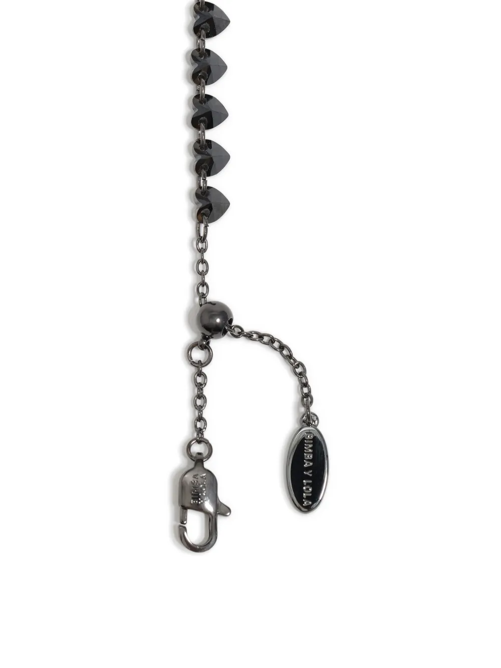 Bimba Y Lola Heart-shaped Crystals Bracelet In Black
