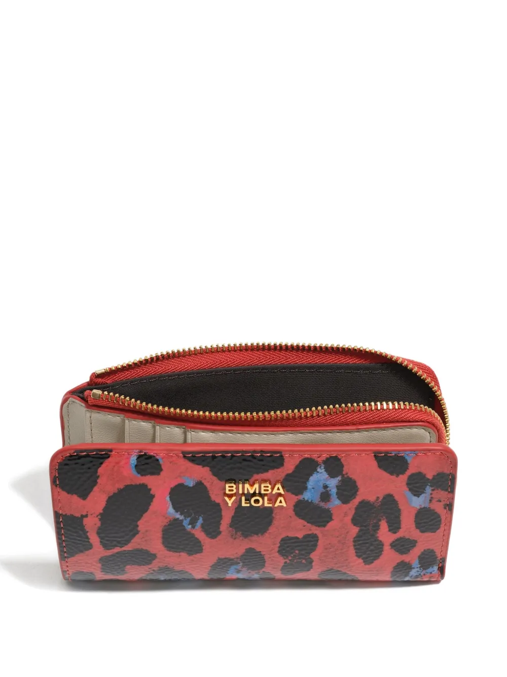 Bimba y Lola Portemonnee met luipaardprint en rits - Rood