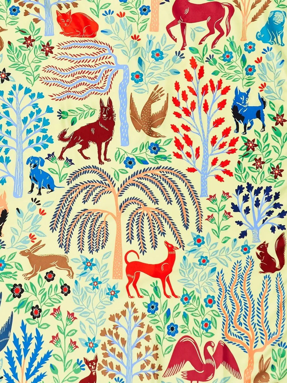 Bimba Y Lola Animals Vegetation Scarf In Multi