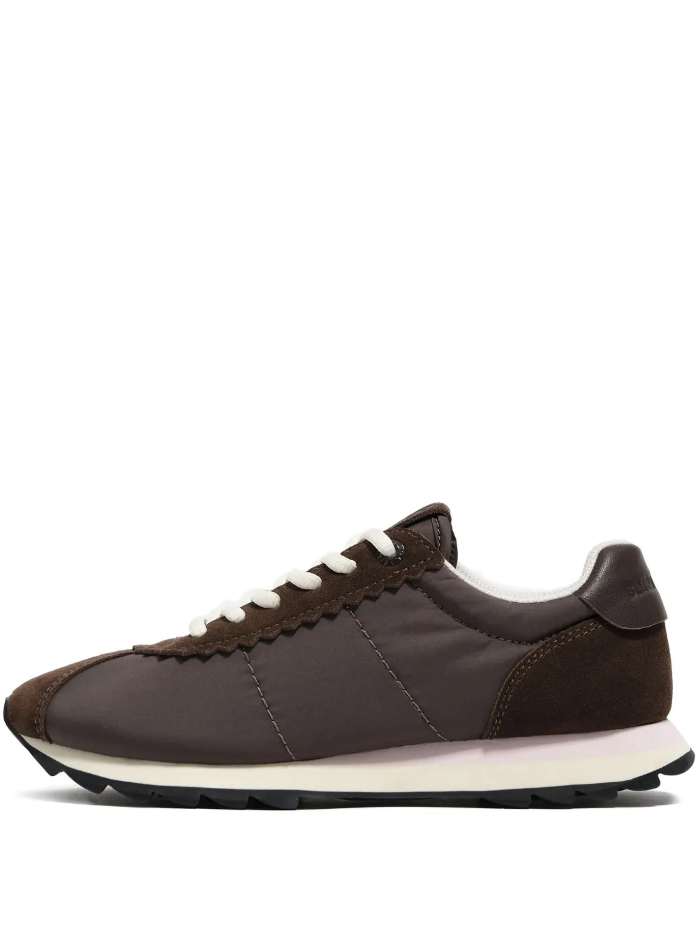 Bimba y Lola scalloped suede trainers Brown