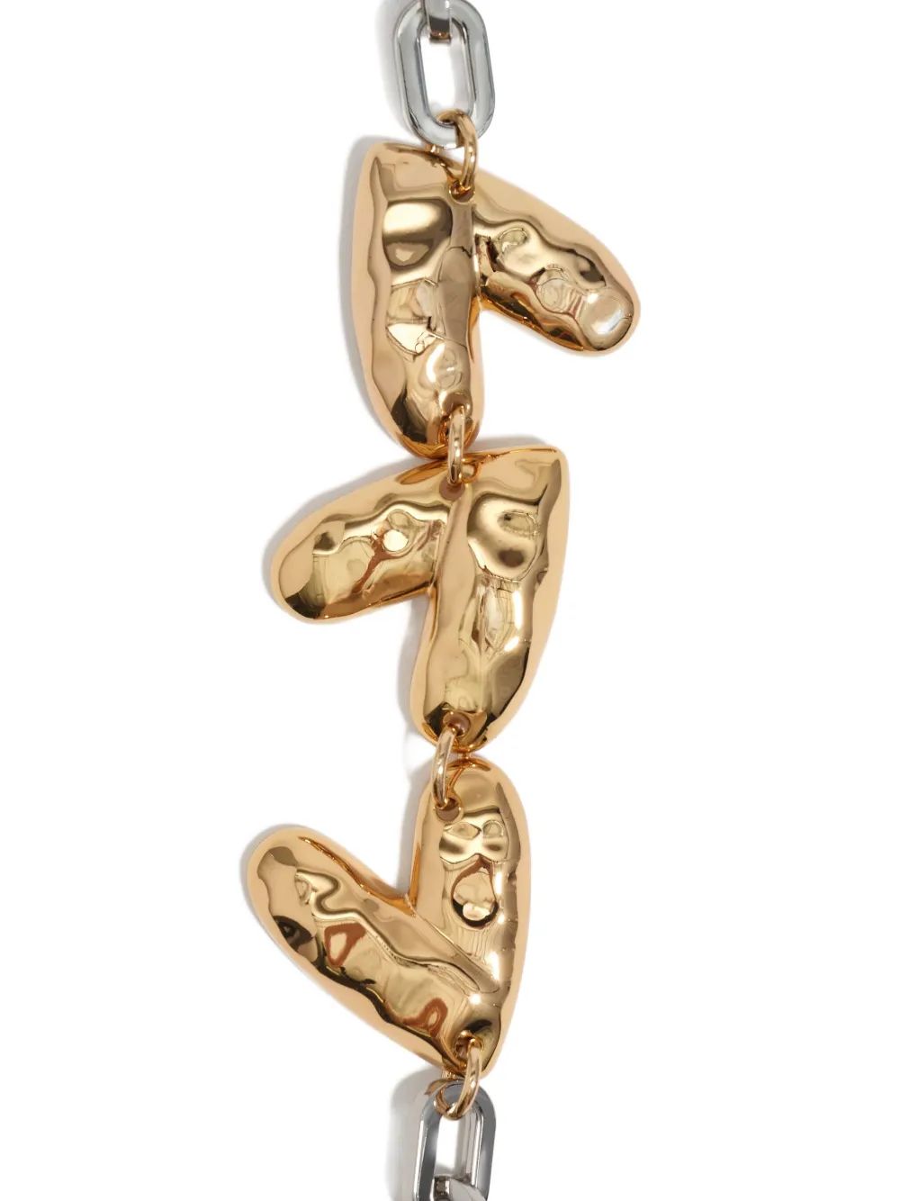 Bimba Y Lola Two-tone Textured Hearts Bracelet In Gold