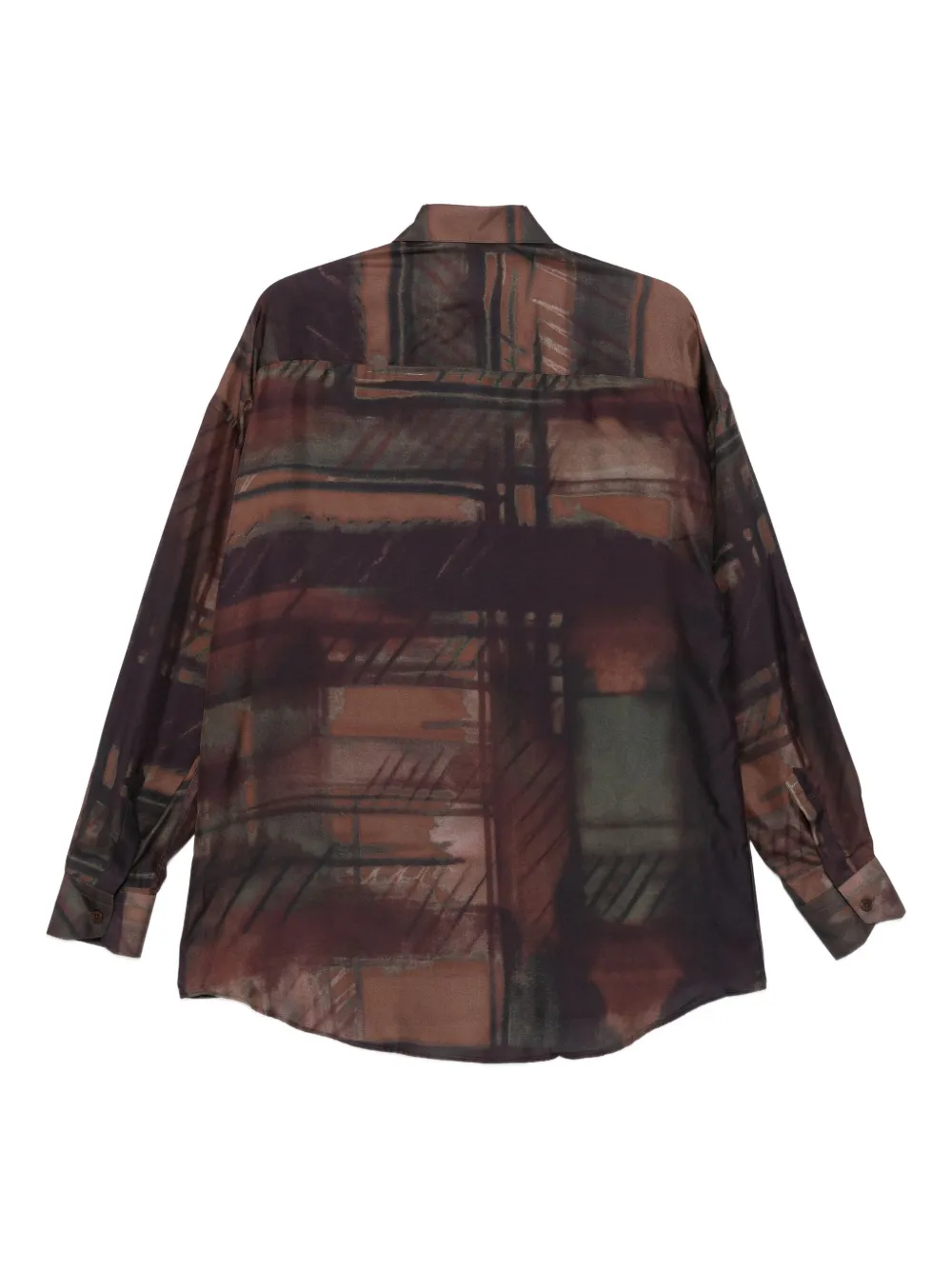 Costumein Overhemd met abstracte print - Bruin