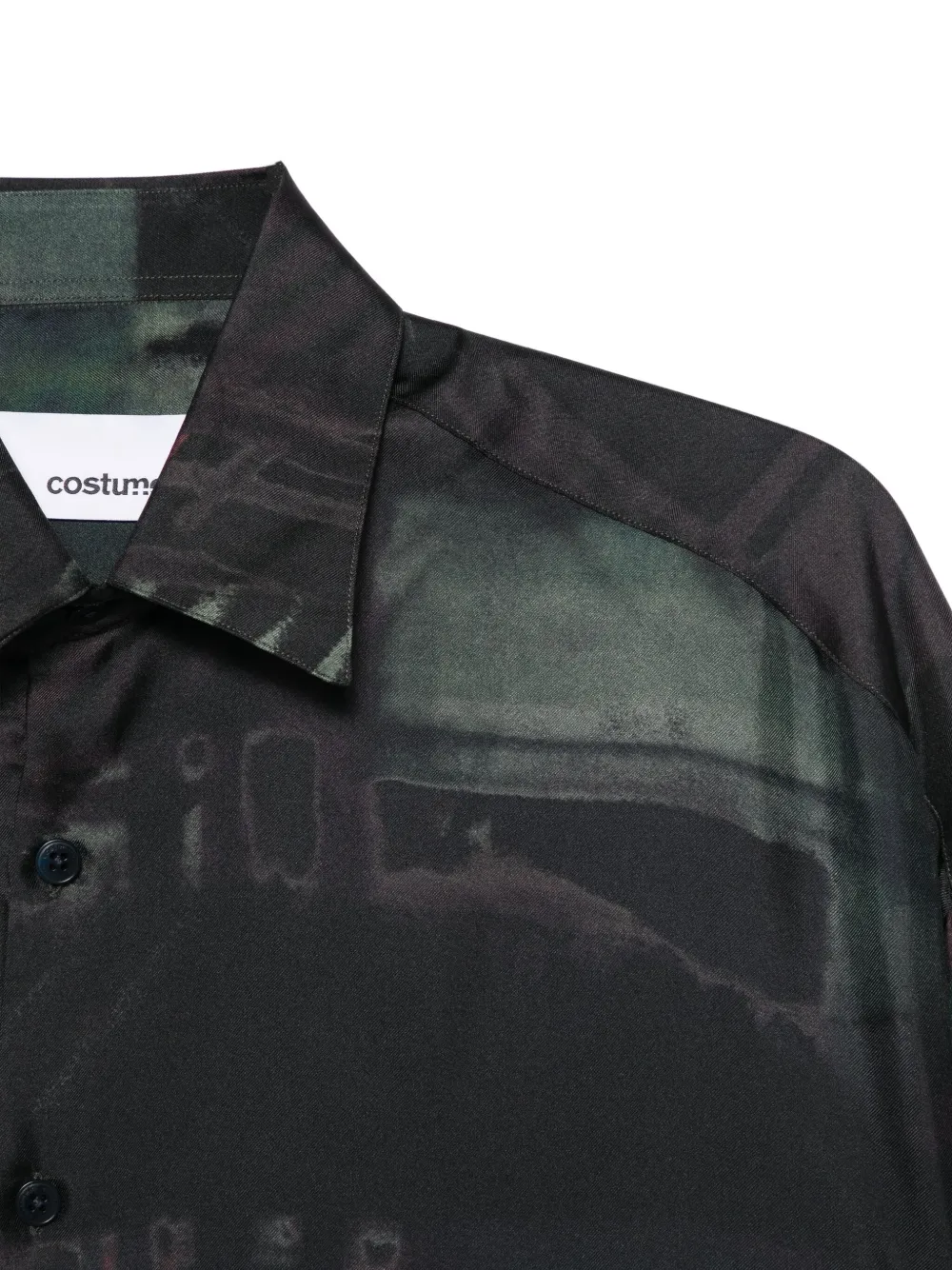 Costumein Overhemd met abstracte print Zwart