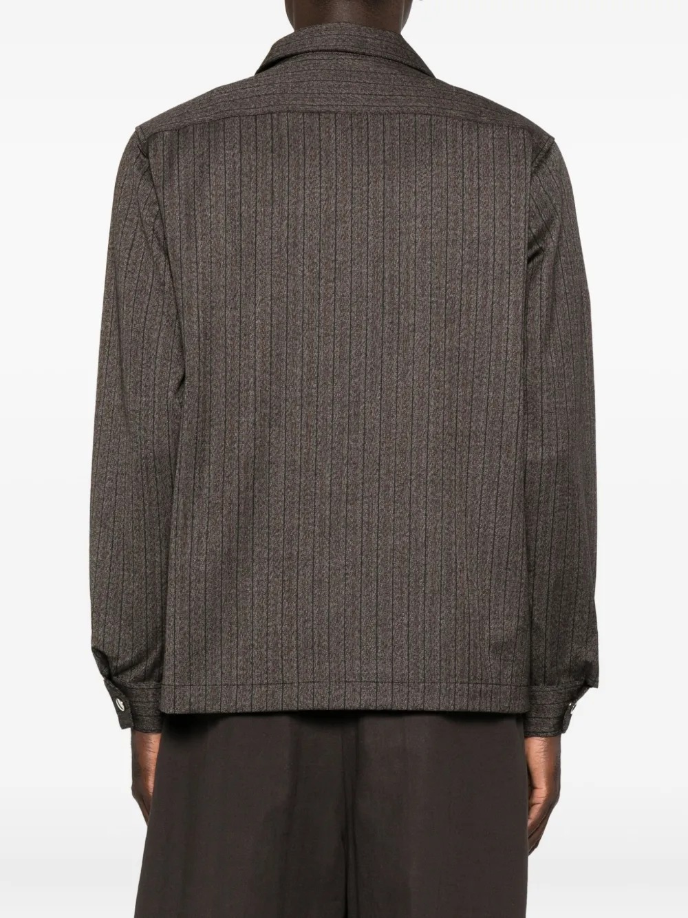 Wales Bonner Pinstripe Zip-front Jacket In Gray