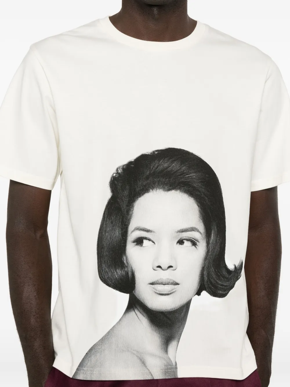 Wales Bonner T-shirt met portretprint Beige