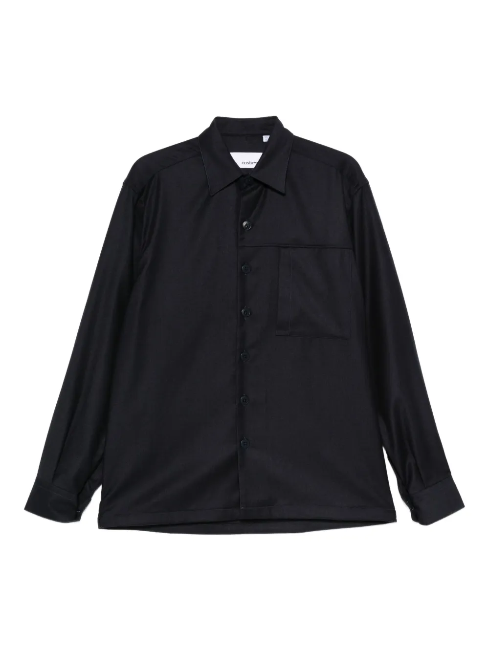 Costumein+chemise+en+laine+-+Bleu