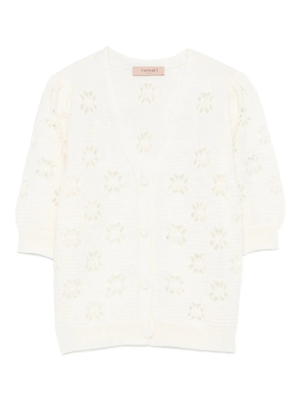 TWINSET Vest met bloemenpatroon en knopen Wit