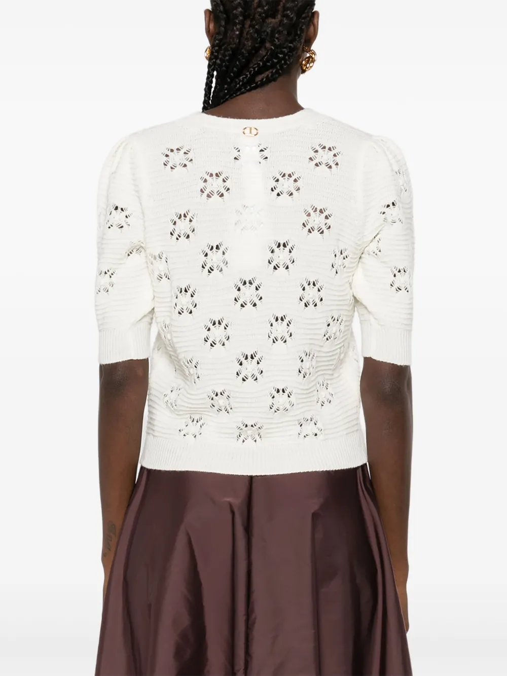 TWINSET Vest met bloemenpatroon en knopen Wit