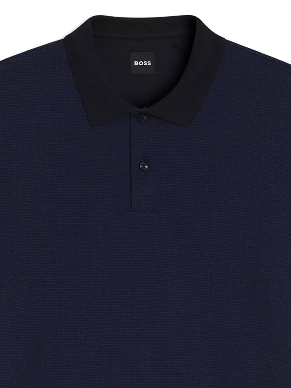 BOSS Poloshirt met textuur - Blauw