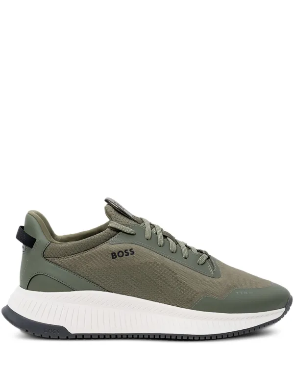 BOSS Heren Mesh Sneakers | Green | FARFETCH JO
