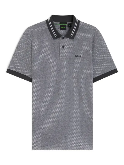 BOSS tipped patterned polo shirt