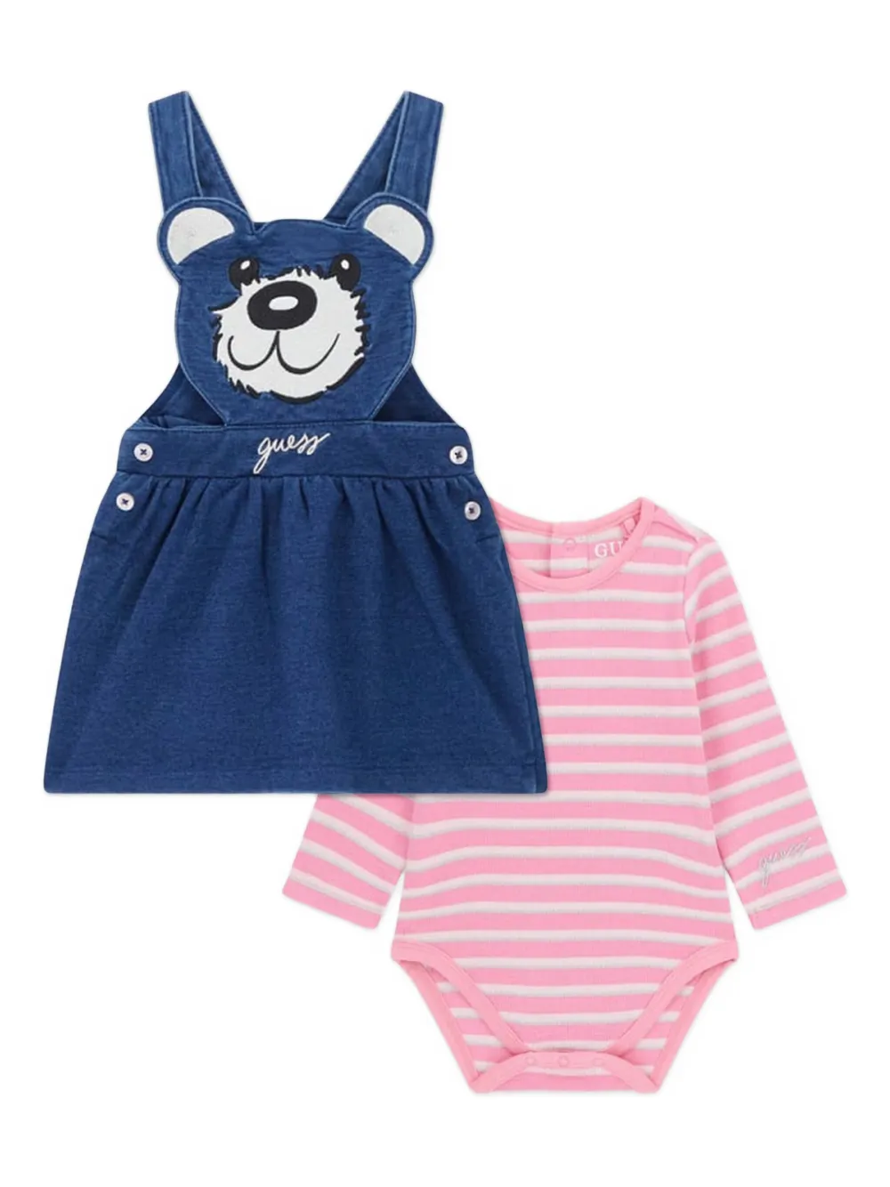 Guess kids Gestreept jurkset - Roze
